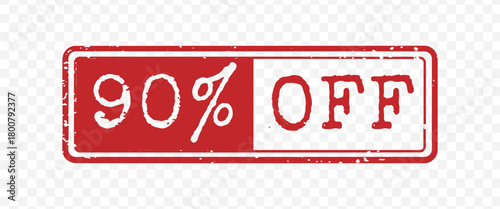 Huge ninety percent off red distressed vintage stamp for super clearance sale