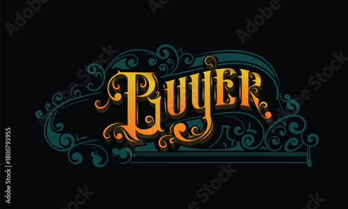 BUYER lettering custom style design