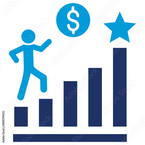 promotion flat blue icon