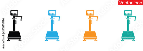 Vibrant medical scales ready for patient weight management,Scale Icons Balance Symbols Black and White Color Vector Design,