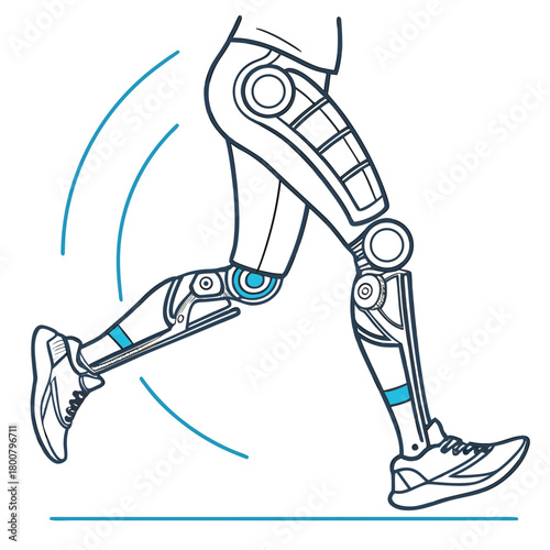 Bionic leg isolated on for running and enhanced performance