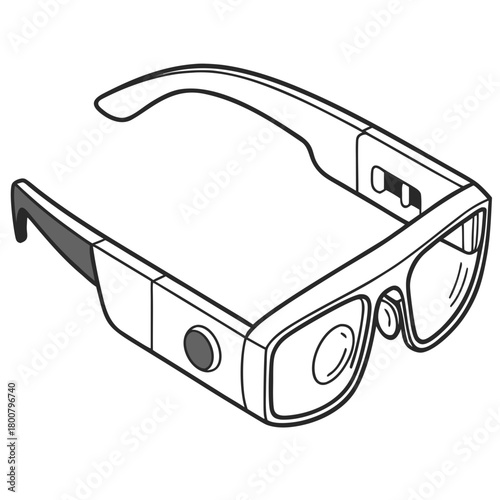 Smart glasses with camera isolated on for augmented reality