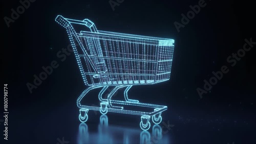 Futuristic Shopping Cart Concept - Digital Retail and E-commerce.