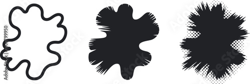 Abstract Black Shapes Collection in Various Styles for Graphic Design Projects and Creative Backgrounds