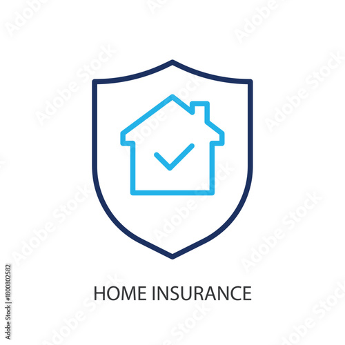 Home insurance thin line icons. Original vector illustration.