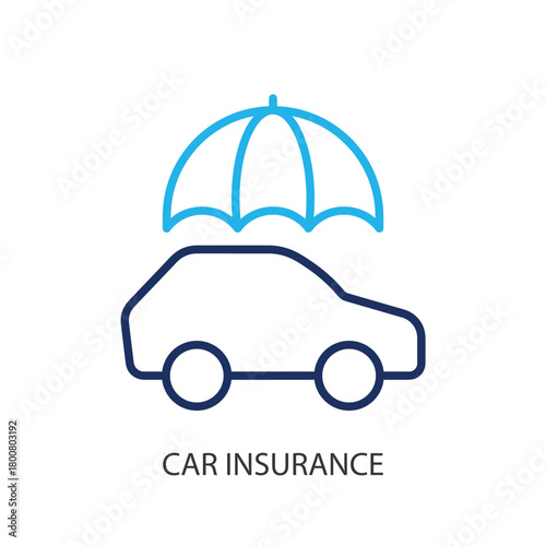 Car insurance thin line icons. Original vector illustration.