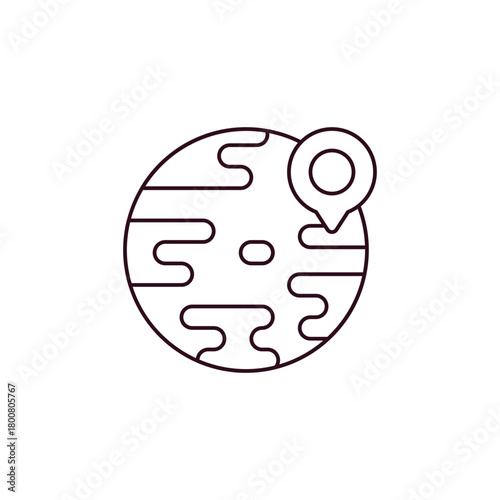 Globe Location Marker Icon