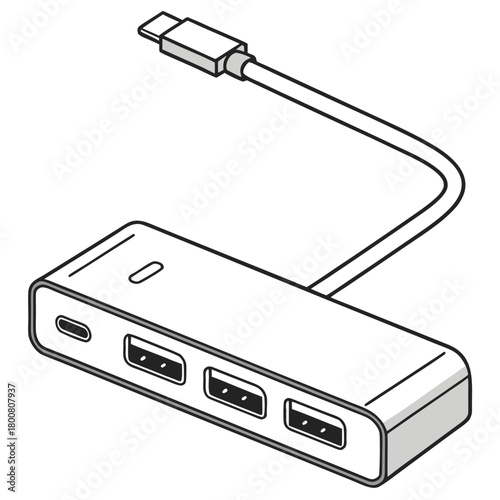 Usbc hub with multiple ports isolated on for connectivity