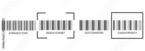 Realistic barcode icon for design. Barcode icon. Vector illustration. Collection of barcode icon for product identification.