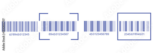 Realistic barcode icon for design. Barcode icon. Vector illustration. Collection of barcode icon for product identification.