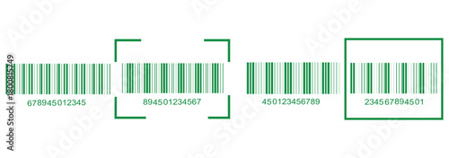 Realistic barcode icon for design. Barcode icon. Vector illustration. Collection of barcode icon for product identification.