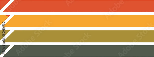 Abstract multicolor horizontal stripes with angled white cuts on a white background