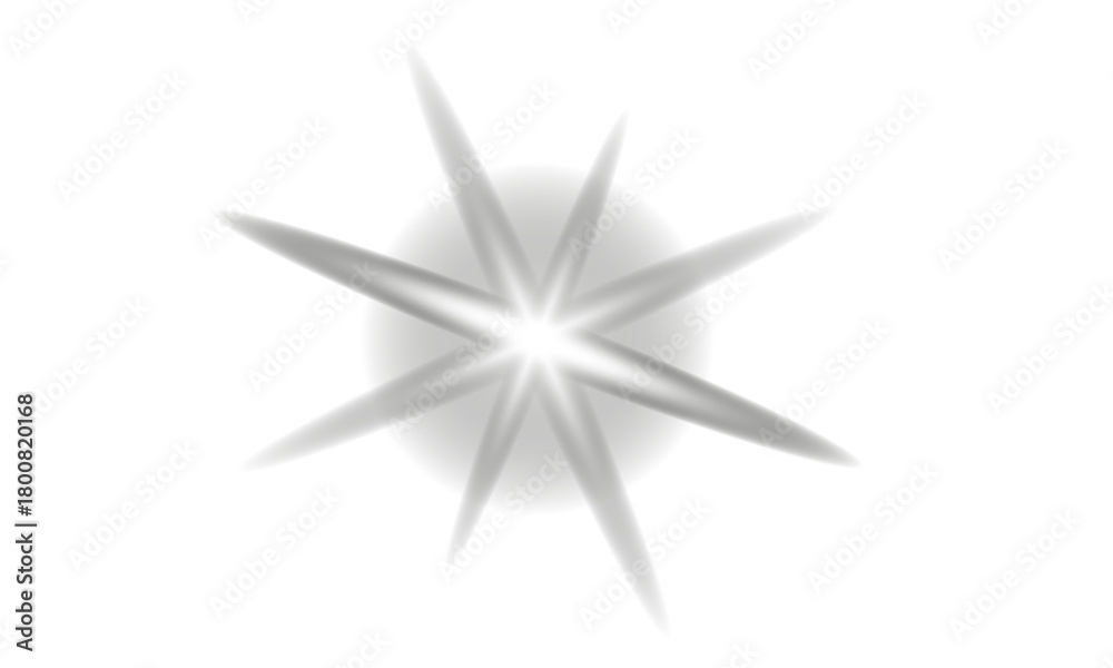 Obraz premium Bright White Starburst Sparkle Light Effect Element on Transparent Background