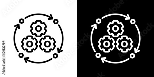 Integration Icon Line Style Vector Illustration 