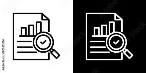 Audit  Icon Line Style Vector Illustration 