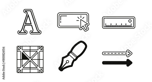 Graphic design elements for digital content creation and visual communication