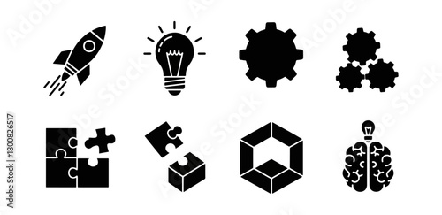 Abstract illustration with white graphical elements on a dark background