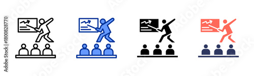 Workforce Training icon set multiple style collection