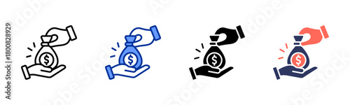 Charity Service icon set multiple style collection