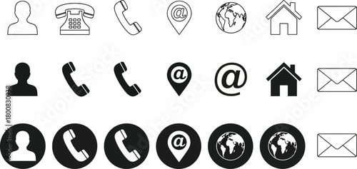 API application programming interface icon set in various color on white