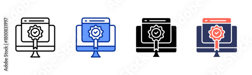 Software License icon set multiple style collection