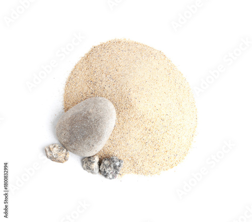 Heap of beach sand with sto...