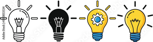 API Integration Icons, Gear with Connections, Outline, Solid, Blue Version, White BG