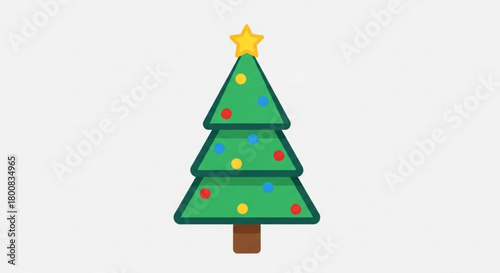 A festive christmas tree adorned with colorful ornaments and a shining star, isolated on, bringing holiday cheer and warmth to the season