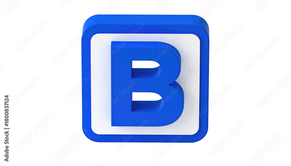 Fototapeta premium A 3D rendered blue letter 