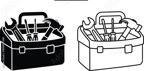 Armchair Icons Set Outline, Solid, and Filled in Black and Blue Shades on White Background