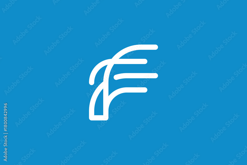 Fototapeta premium Letter F Stream Logo 