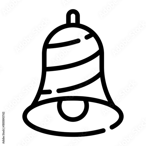 christmas bell line icon