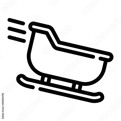 sleigh line icon
