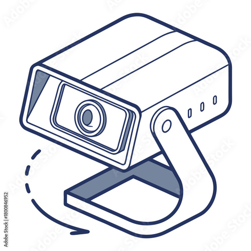 Adjustable webcam isolated on for video conferencing and streaming