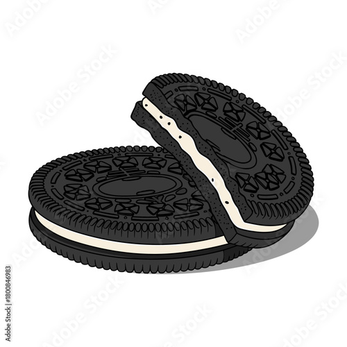 Black Cookies Biscuit Vector