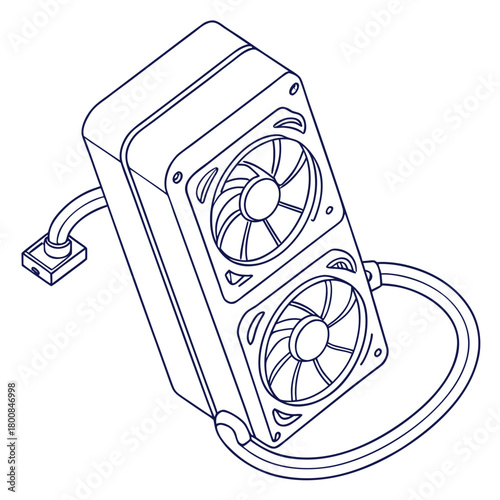 Liquid cooling system for computer processor isolated on