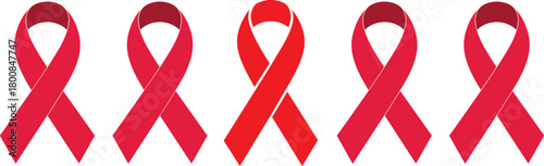 Aids awareness red ribbon vector illustration. world aids day support and solidarity.