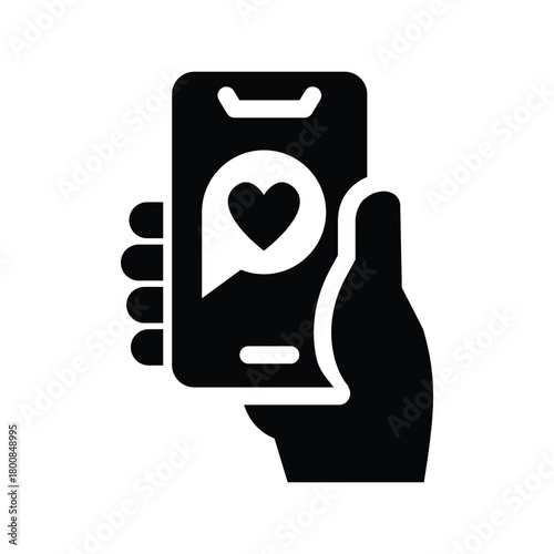 dating app solid icon illustration vector graphic.eps