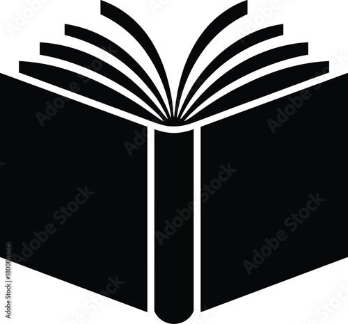 Open book icon representing knowledge, education, learning, literature, and wisdom symbol