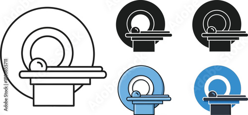 Banned Devices Icons Set on White Background No Video Phone Microphone