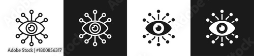 Visual Hierarchy Line N Glyph Icon In White And Black Background