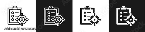 Task Prioritization Line N Glyph Icon In White And Black Background