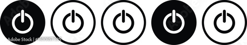 Power on off icon set. modern minimal interface symbols for digital switch control