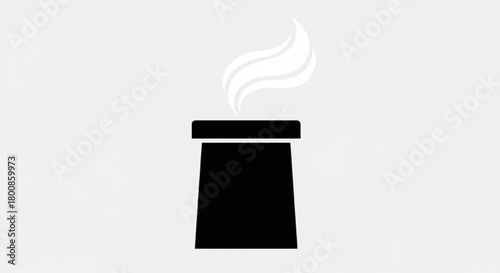 A chimney with smoke, isolated on, representing industry, heating, or pollution in a simple and graphic design element