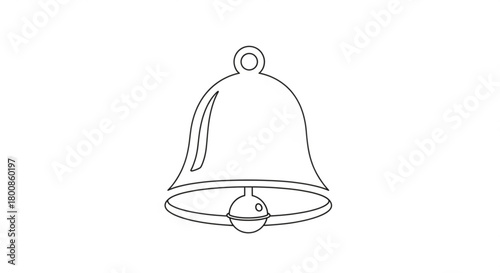 Illustration of a simple bell isolated on, featuring a clean and minimalist design suitable for various creative applications