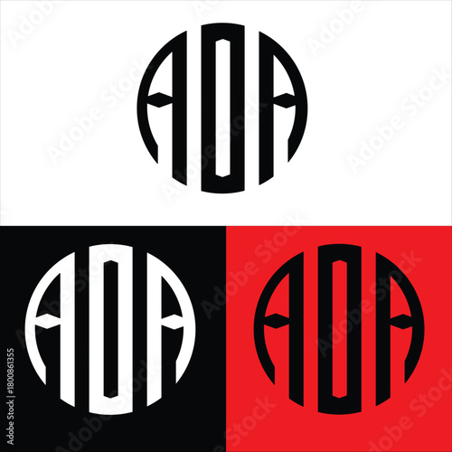 Modern Circular Monogram Logo Design – ADA Letters