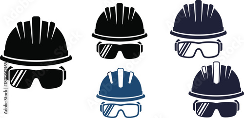 Black and white ID card icon with and information illustration