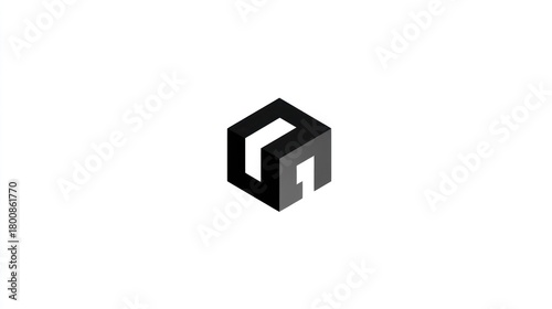 Free Download A black and white abstract geometric design with a hexagonal shape and a central point of focus. - GFXLoad