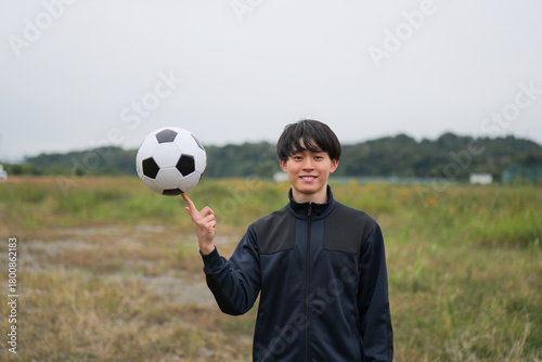Obraz na płótnie サッカー選手の笑顔のポートレート