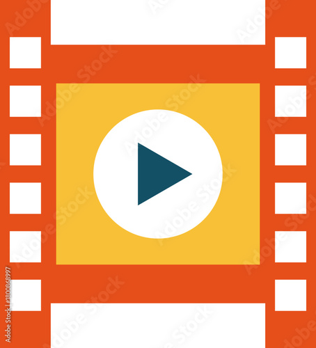 Flat Movie Cinema Icon Element